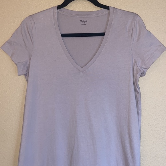 MADEWELL J.CREW Size SMALL Casual V-Neck T-Shirt Dress Lavender Gray Purple - Picture 3 of 13